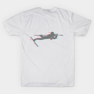 Shooting from prone positions in biathlon. T-Shirt